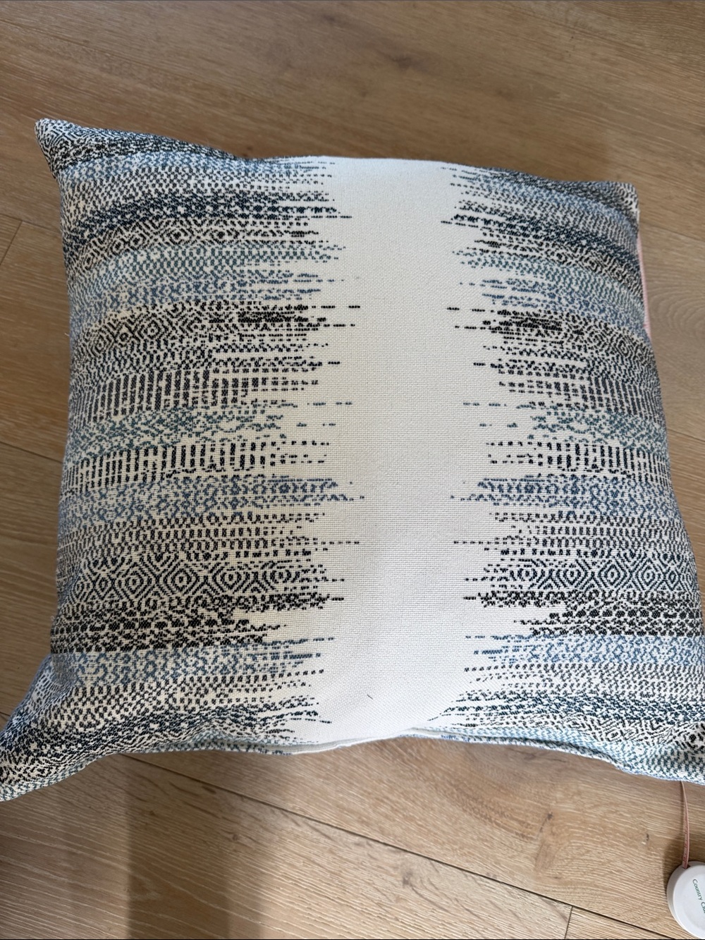 Decorative Blue and White Patterned Throw Pillow